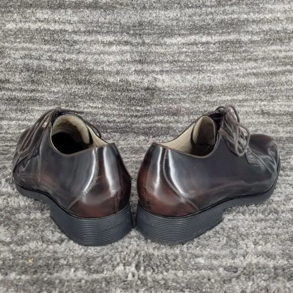 Clarks England Tor Men‎ 10 Brown Leather Lace Up Dress Shoes Oxford Derby Casual